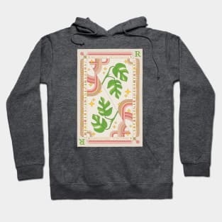 Raphidophora Tetrasperma Minima Plant Illustration with Playing Card Design for Plant Mom Plant Daddy Hoodie